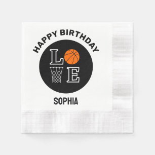 Basketball Player Girl, Basketball Girl Birthday Napkin