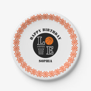 Basketball Player Girl, Basketball Girl  Birthday Paper Plate