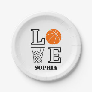 Basketball Player Girl, Basketball Girl  Birthday Paper Plate
