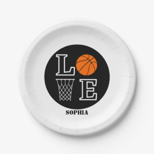 Basketball Player Girl, Basketball Girl  Birthday Paper Plate