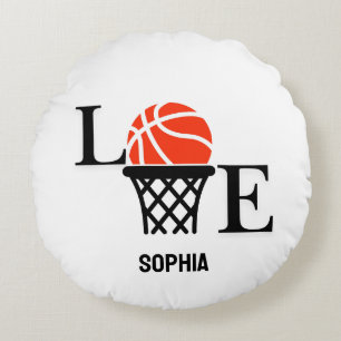 Basketball Player Girl, Basketball Girl  Birthday Round Cushion