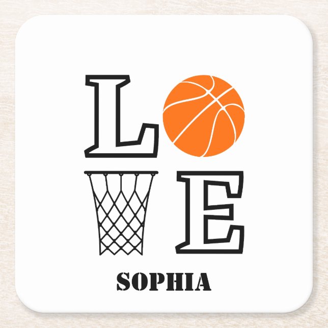 Basketball Player Girl, Basketball Girl  Birthday Square Paper Coaster (Front)
