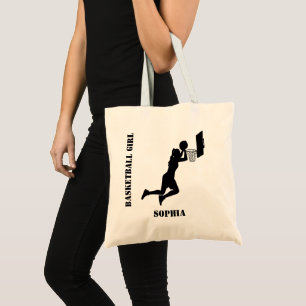 Basketball Player Girl, Basketball Girl Birthday Tote Bag