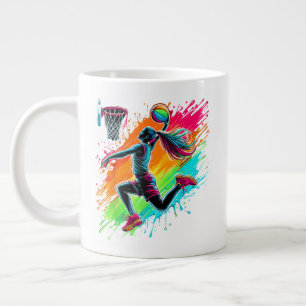 Basketball Player Girl Basketballer Large Coffee Mug