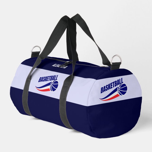 Basketball Player Girl, Birthday, France Flag Duffle Bag (Left Corner)