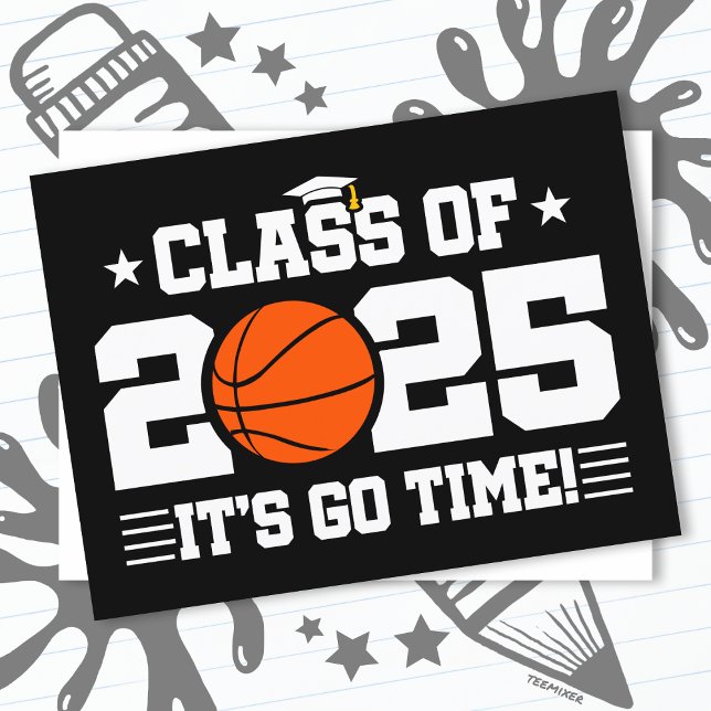 Basketball Player Graduation Class of 2025 Senior Postcard (Creator Uploaded)