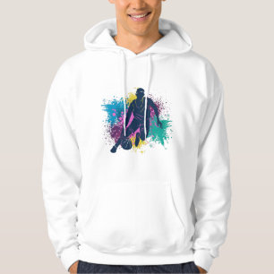 Basketball Player Grungy Colour Splashes Hoodie
