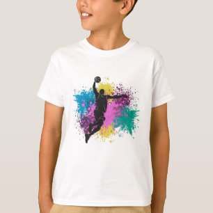 Basketball Player Grungy Colour Splashes T-Shirt
