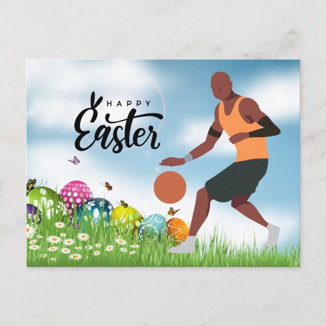 Basketball Player Happy Easter Holiday Postcard (Front)