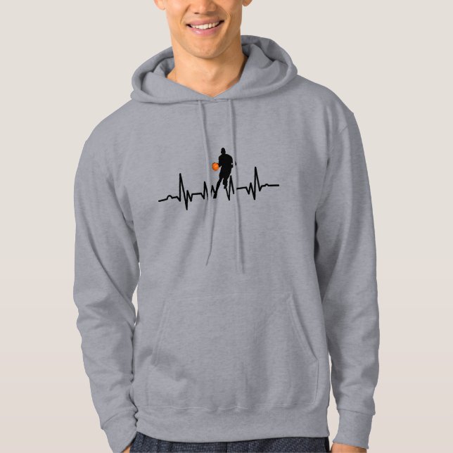 Basketball player heartbeat hoodie (Front)