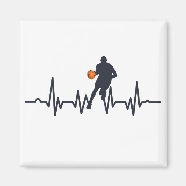 Basketball player heartbeat magnet (Front)