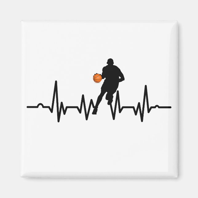 Basketball player heartbeat magnet (Front)