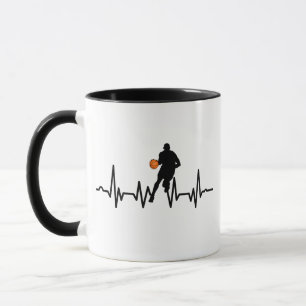 Basketball player heartbeat mug