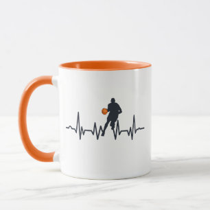 Basketball player heartbeat mug