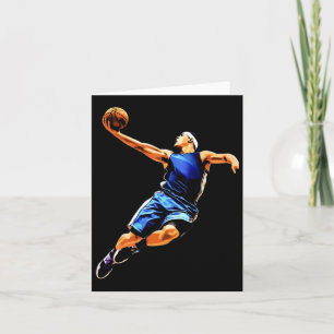 Basketball Player Jumping With The Ball. Slam Dunk Card