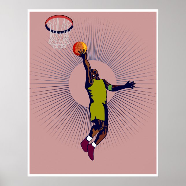 basketball player lay up ball poster (Front)
