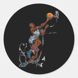 Basketball Player Layup Sport Classic Round Sticker