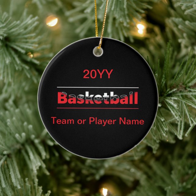Basketball Player - Minimalist Geometric Arch Ceramic Ornament (Tree)