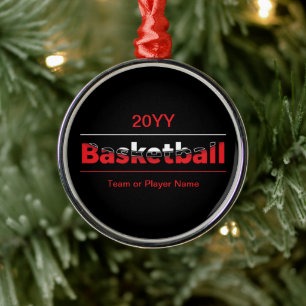 Basketball Player - Minimalist Geometric Arch Metal Ornament