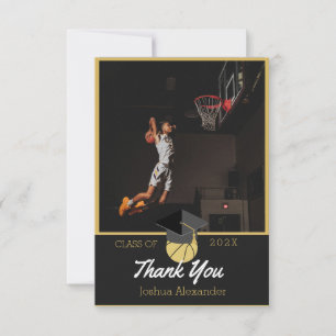 Basketball player Modern Photo graduation class of Thank You Card