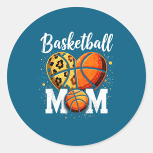 Basketball Player Mom Mother Hoops Classic Round Sticker