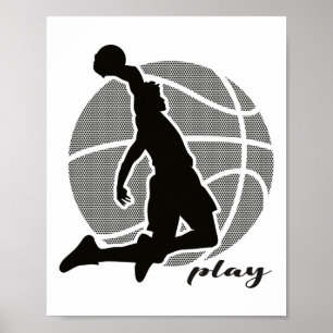 Basketball Player (monochrome) 2 Poster