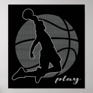 Basketball Player (monochrome) Poster