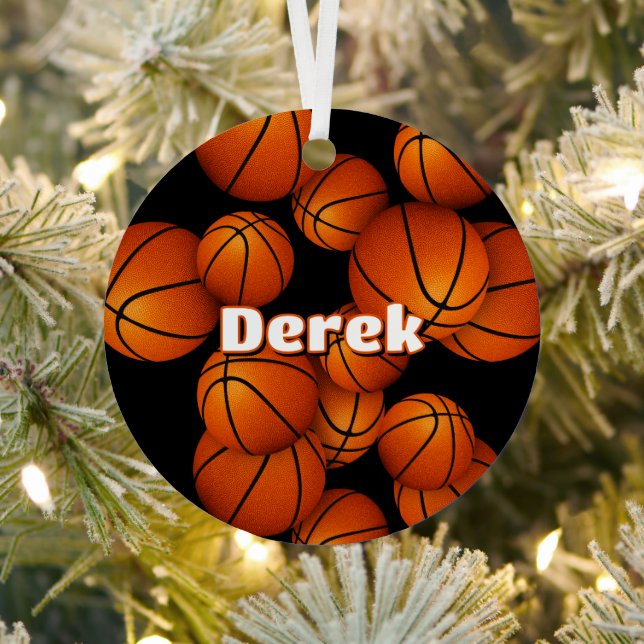 basketball player name commemorative year metal tree decoration (Insitu)