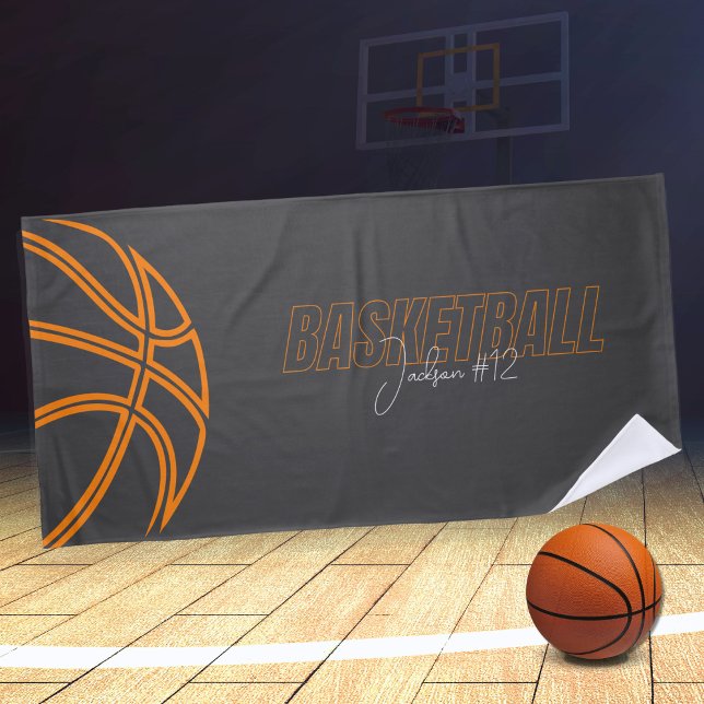 Basketball Player Name Number Coach Sports Towel (Personalized Player Name and Number Basketball Game Sports Towel)