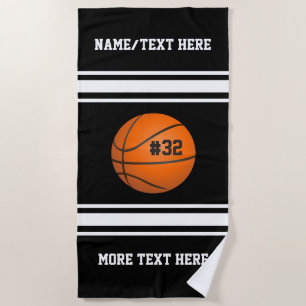 Basketball Player Name Number Team Name Custom Beach Towel