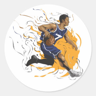 Basketball Player No 7  Classic Round Sticker