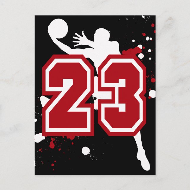 BASKETBALL PLAYER NUMBER 23 POSTCARD (Front)