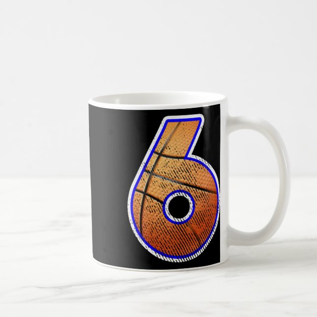 Basketball Player Number Six  Coffee Mug (Right)