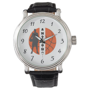 Basketball Player Personalised Leather Watch