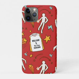 Basketball Player Personalised Name Number Red iPhone 11 Pro Case