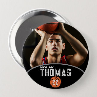 Basketball Player Personalized Picture Name Number 10 Cm Round Badge