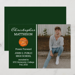 Basketball Player Photo Graduation Announcement