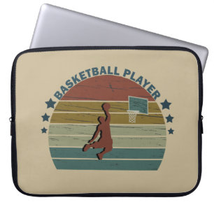 basketball player rebound jump shot laptop sleeve