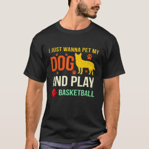Basketball Player Red Blue Heeler Cattle Dog T-Shirt