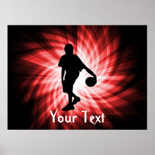 Basketball Player; Red Poster