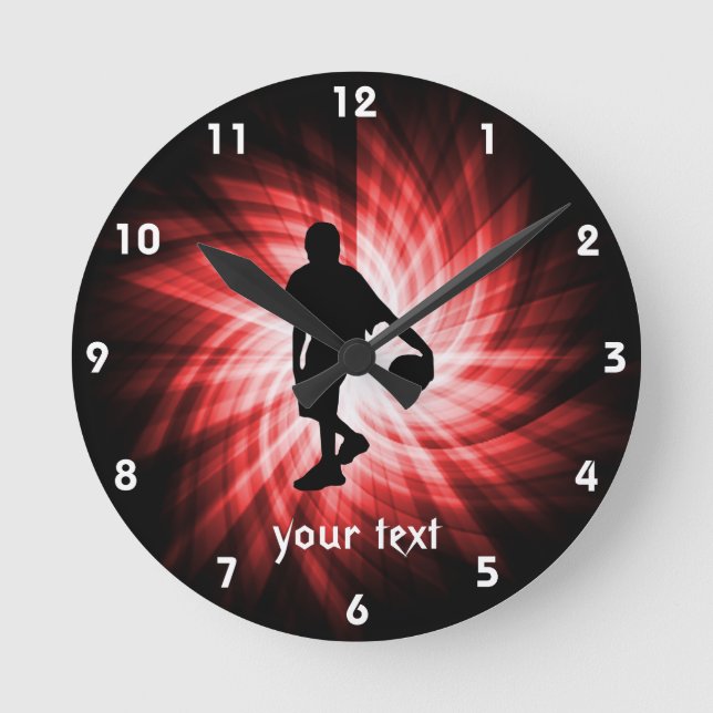 Basketball Player; Red Round Clock (Front)