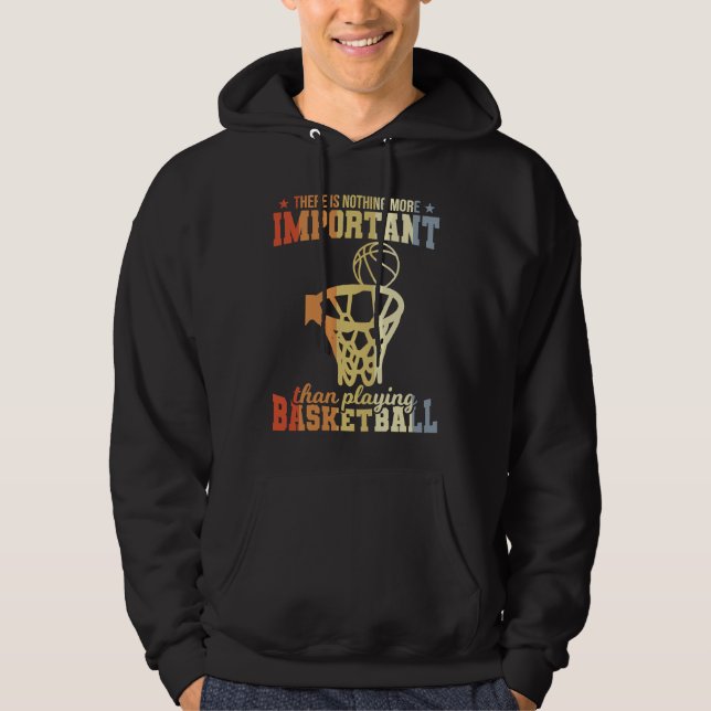 Basketball Player Saying Retro Style Basketball En Hoodie (Front)