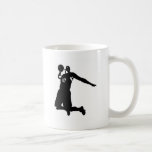 Basketball Player Silhouette Coffee Mug<br><div class="desc">Black & White Slam Dunk Basketball Player Artwork</div>