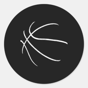 Basketball Player Silhouette Design Classic Round Sticker