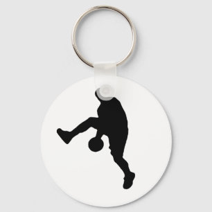 Basketball Player Silhouette Key Ring