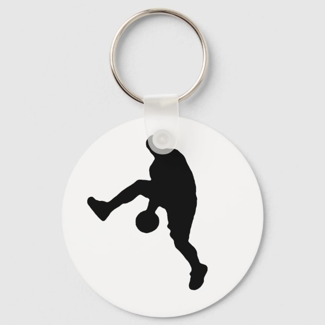 Basketball Player Silhouette Key Ring (Front)