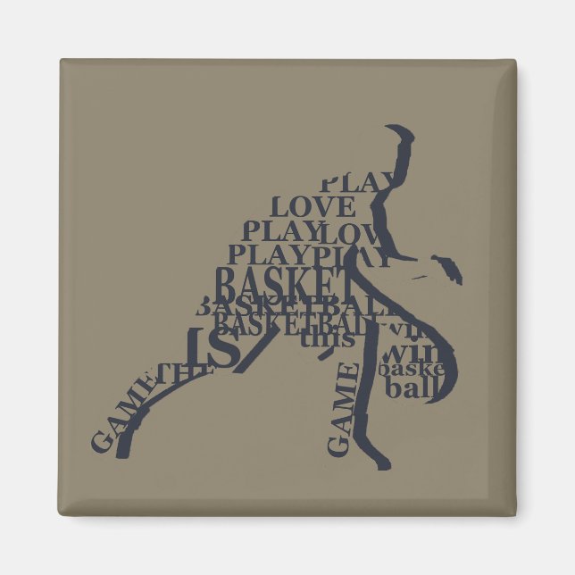 basketball player silhouette magnet (Front)