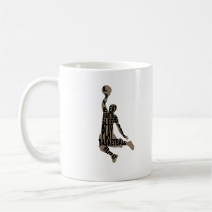 Basketball player slam dunk coffee mug