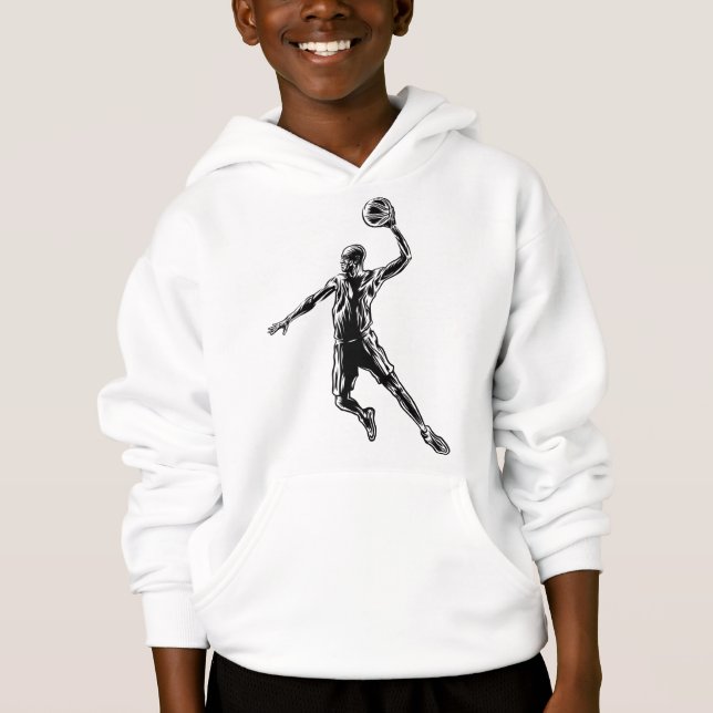 Basketball Player Slam Dunk Dark Design (Front)