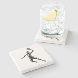 Basketball Player Slam Dunk Dark Design Stone Coaster